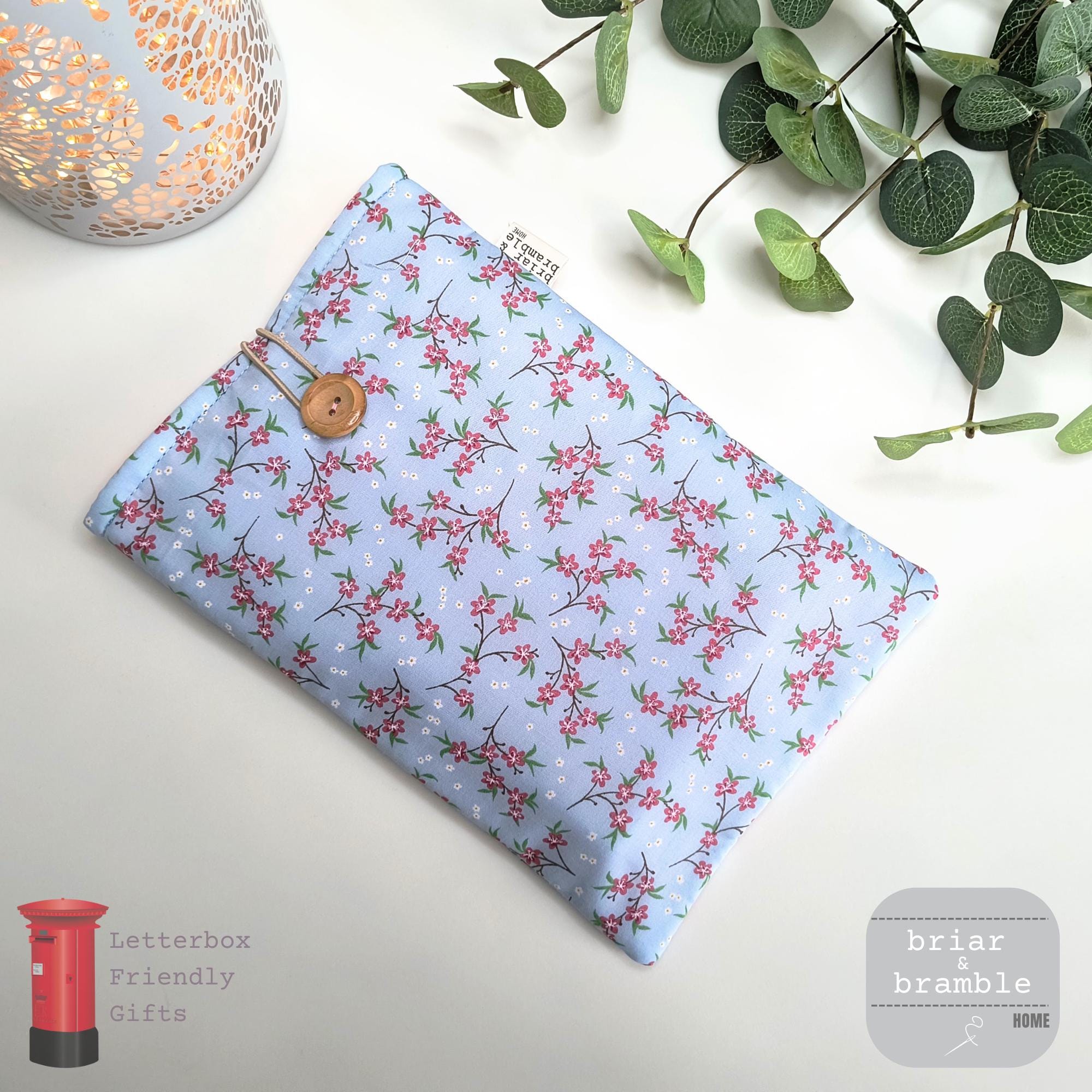 Floral Book Sleeve - Padded Cover for Novels 